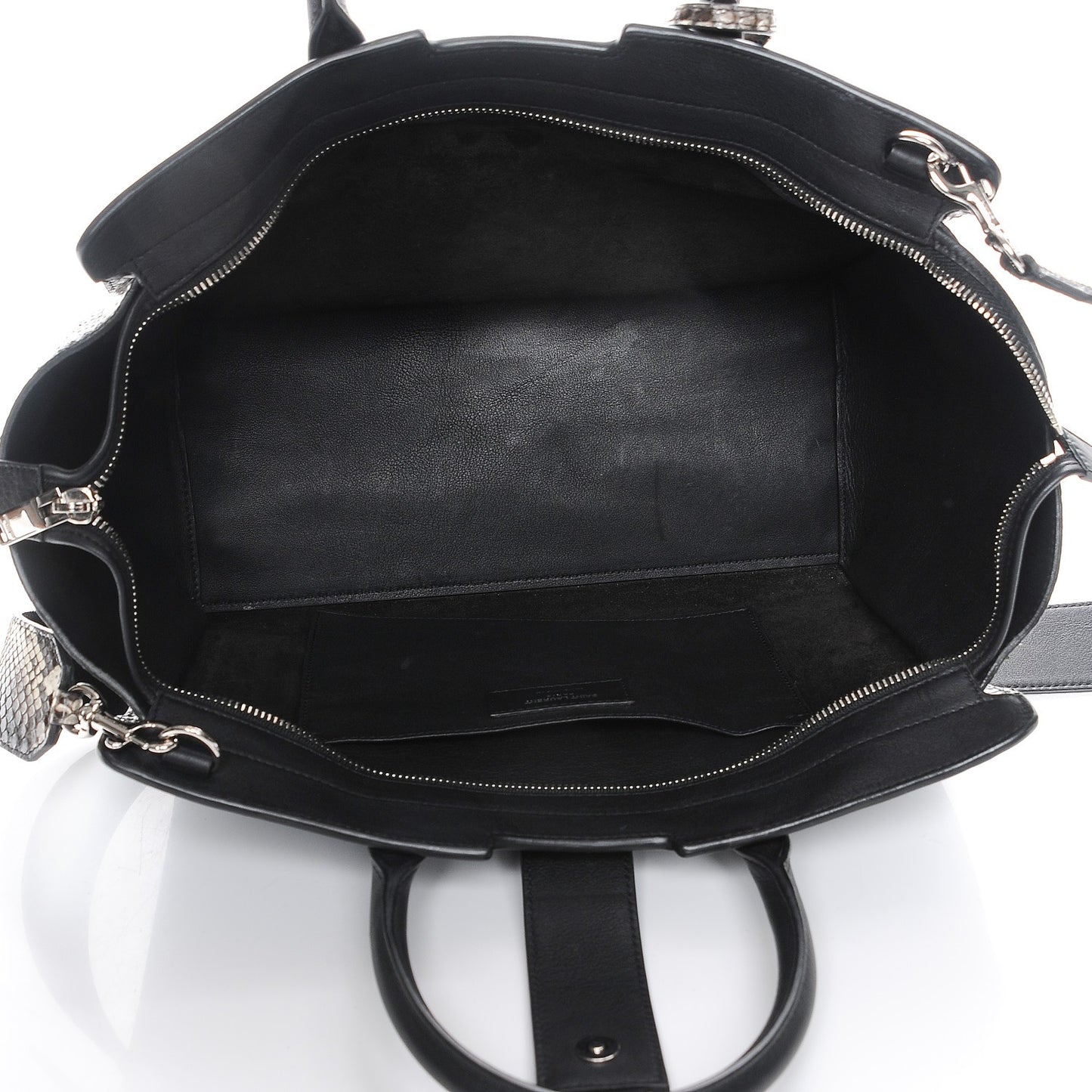 Smooth Calfskin Python Monogram Downtown Cabas Black Grey