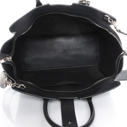 Saint Laurent Smooth Calfskin Python Monogram Downtown Cabas Black Grey 6 of 8