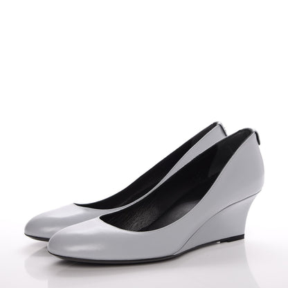 Gucci Nappa Wedge Pumps 37 Light Blue 3 of 9