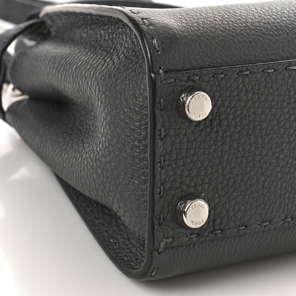 Fendi Cuoio Romano Selleria Bi-Color Mini Peekaboo Iconic Satchel Asfalto Latte 7 of 9