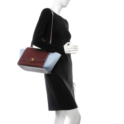 Celine Smooth Calfskin Small Bi-Color Trapeze Burgundy Azur 3 of 9