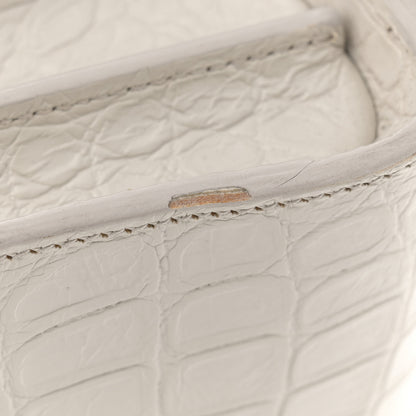 Saint Laurent Calfskin Crocodile Embossed Baby Sac De Jour Gris Perle 18 of 20