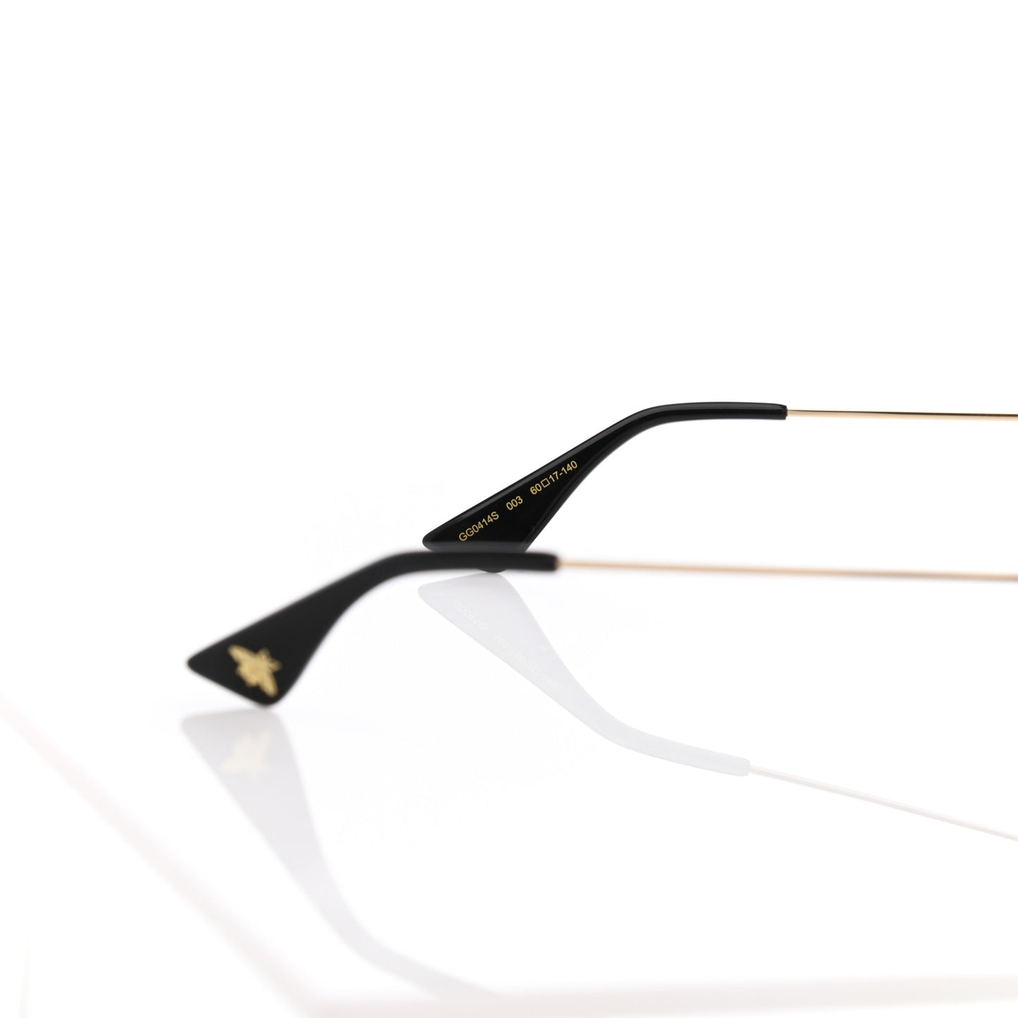 Metal Rectangular Frame Sunglasses GG0414S Gold Multicolor