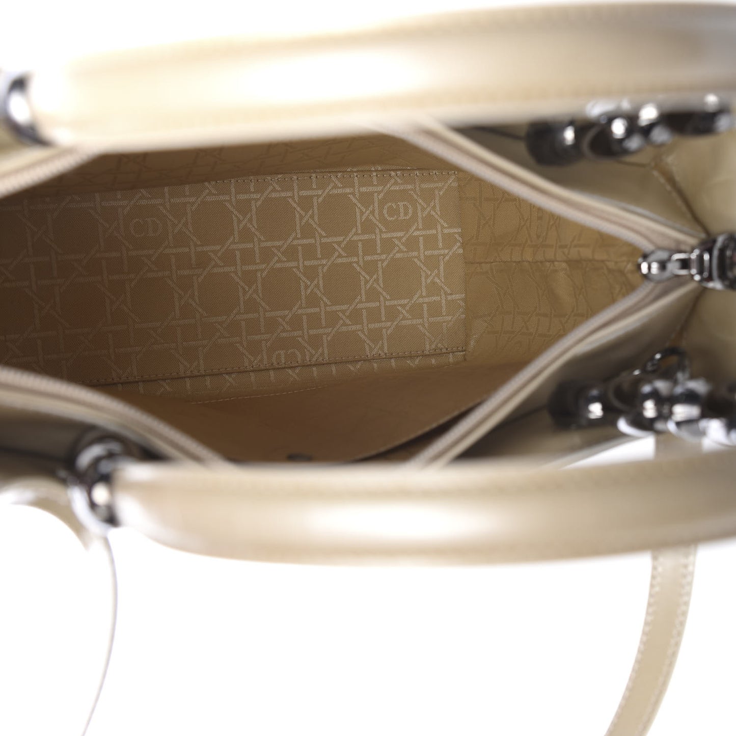 Calfskin Maris Pearl Beaded Top Handle Bag Beige