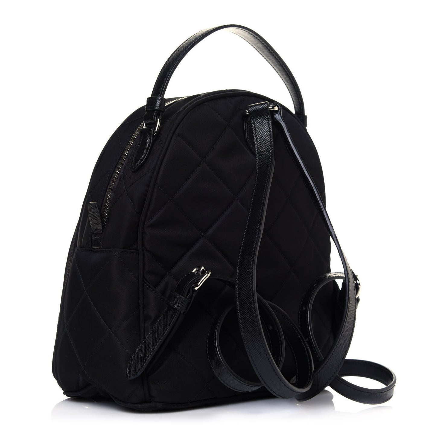Nylon Tessuto Impuntu Quilted Backpack Black