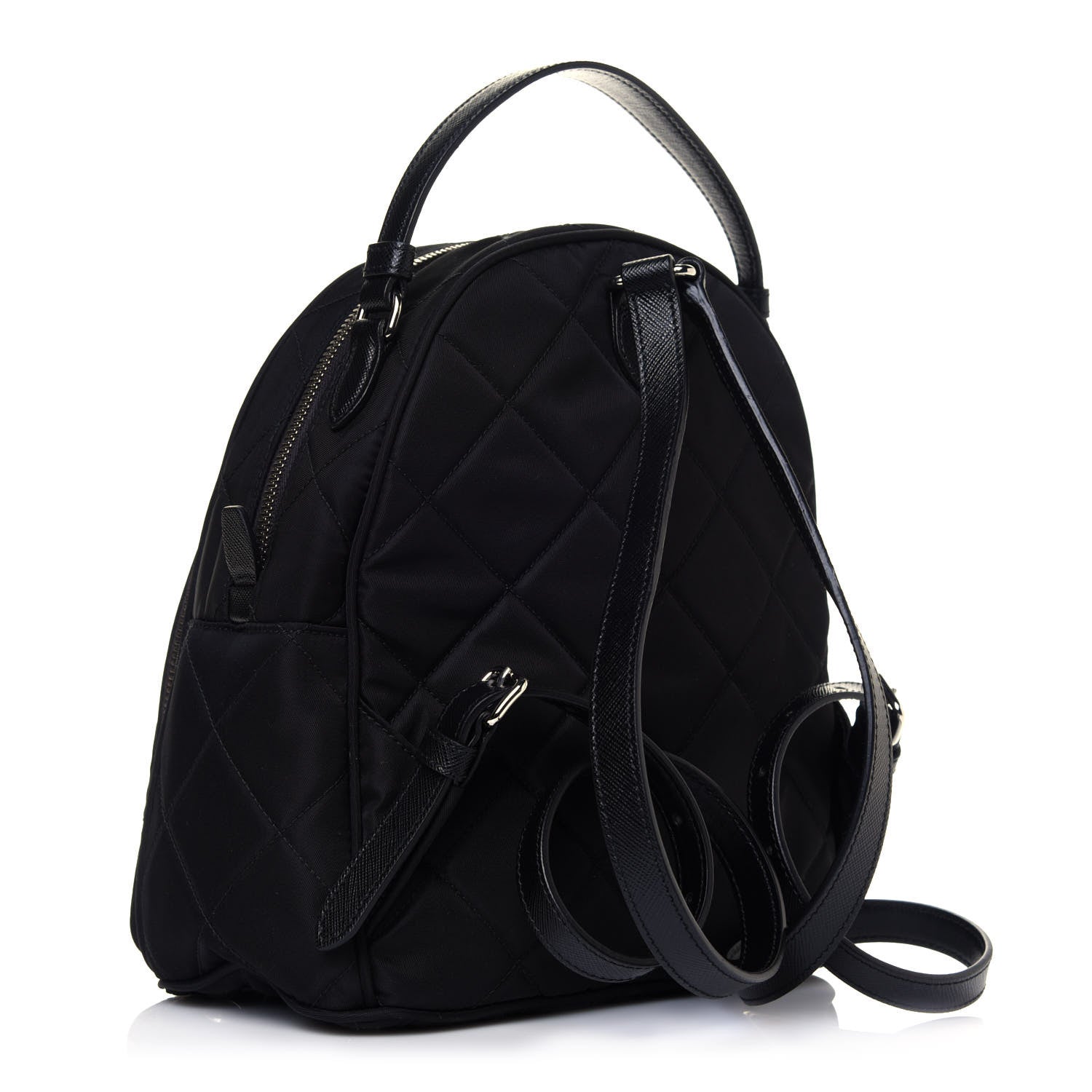 Prada Nylon Tessuto Impuntu Quilted Backpack Black 2 of 10