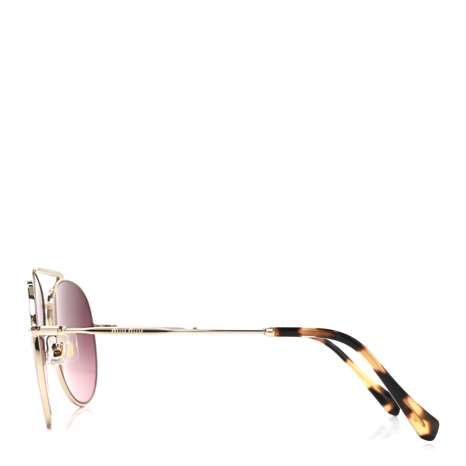 Miu Miu Metal Crystal Aviator Sunglasses SMU53V Pale Gold 3 of 7