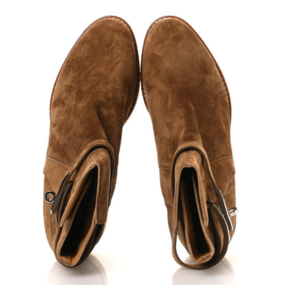 Hermes Velvet Womens Follow Low Boots 39 Brun Fume 2 of 12