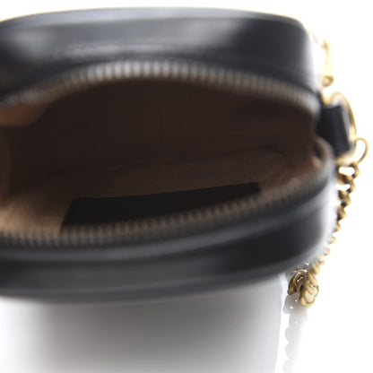 Gucci Calfskin Matelasse Mini GG Marmont Crossbody Bag Black 5 of 11