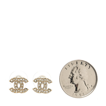 Chanel Crystal Mini Timeless CC Earrings Gold 2 of 5