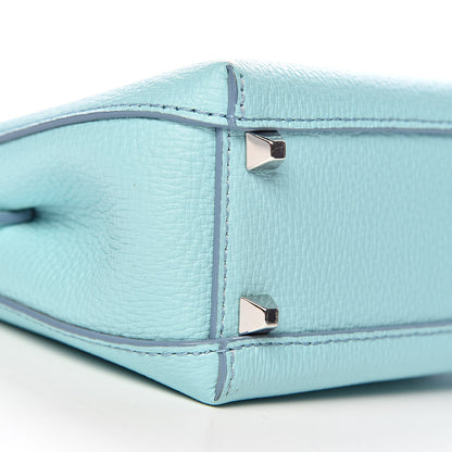 MCM Grained Calfskin Mini Tote Light Blue 7 of 9