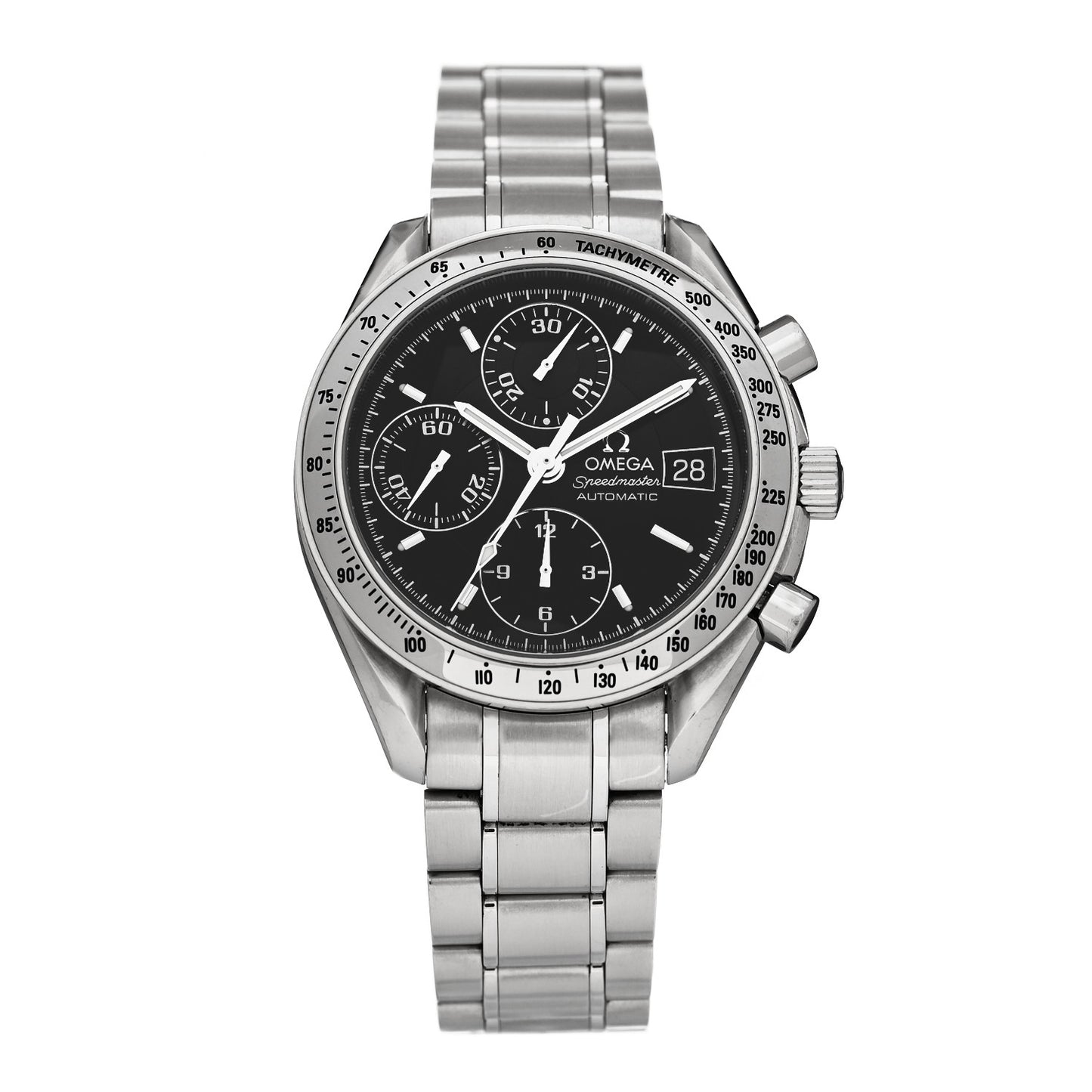 Stainless Steel 39mm Speedmaster Chronograph Automatic Watch Black 3513.50