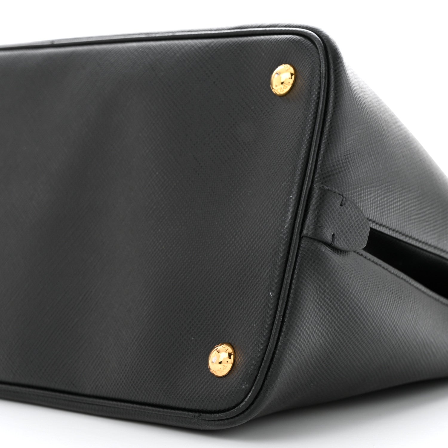 Prada Saffiano Cuir Bi-Color Double Handle Tote Black Fuoco 10 of 11