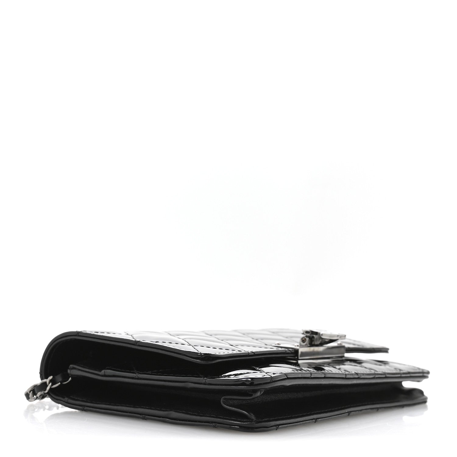 Chanel Patent Quilted Golden Class Wallet on Chain WOC Black 4 of 12