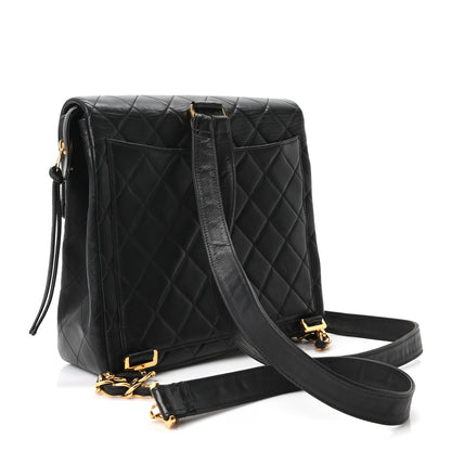 Chanel Lambskin Quilted Backpack Black 2 of 8