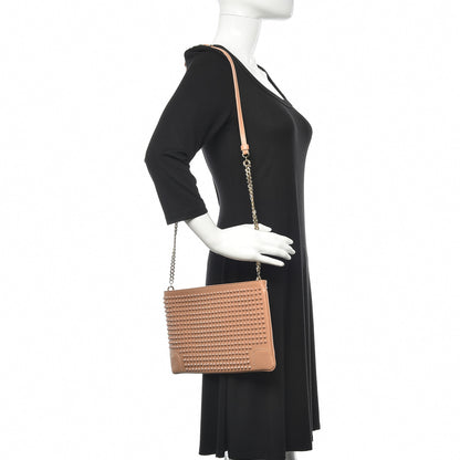 Christian Louboutin Calfskin Studded Loubiposh Chain Clutch Nude 2 of 11
