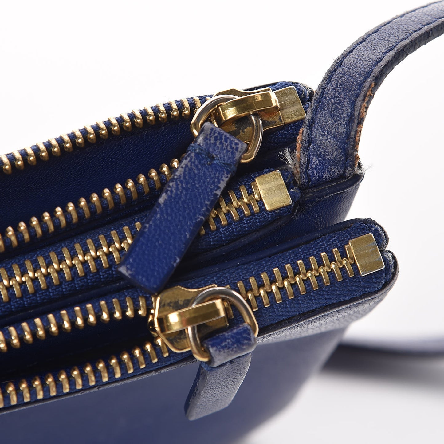 Lambskin Small Trio Crossbody Bag Violet Blue