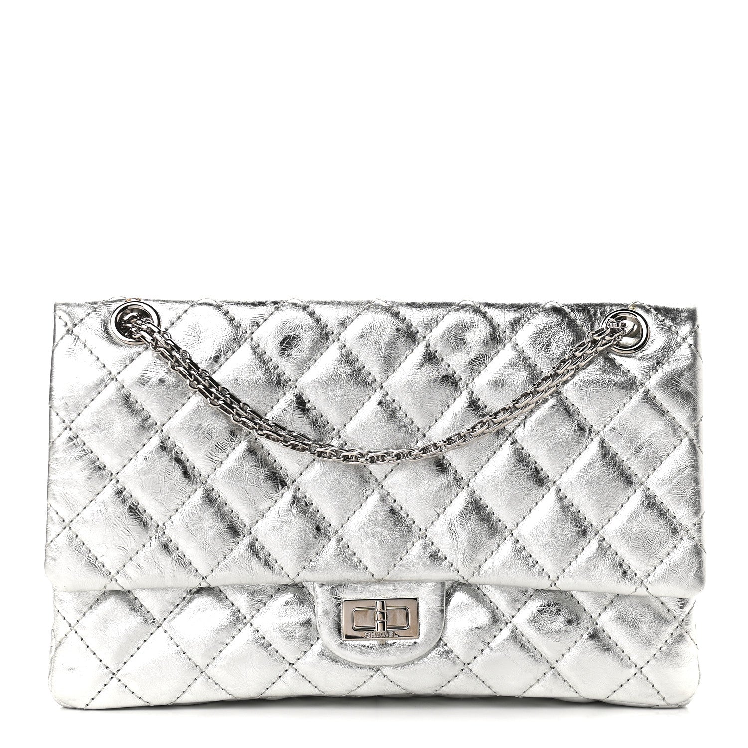 Chanel Metallic Aged Calfskin Quilted 2.55 Reissue 226 Flap Silver 1 of 9
