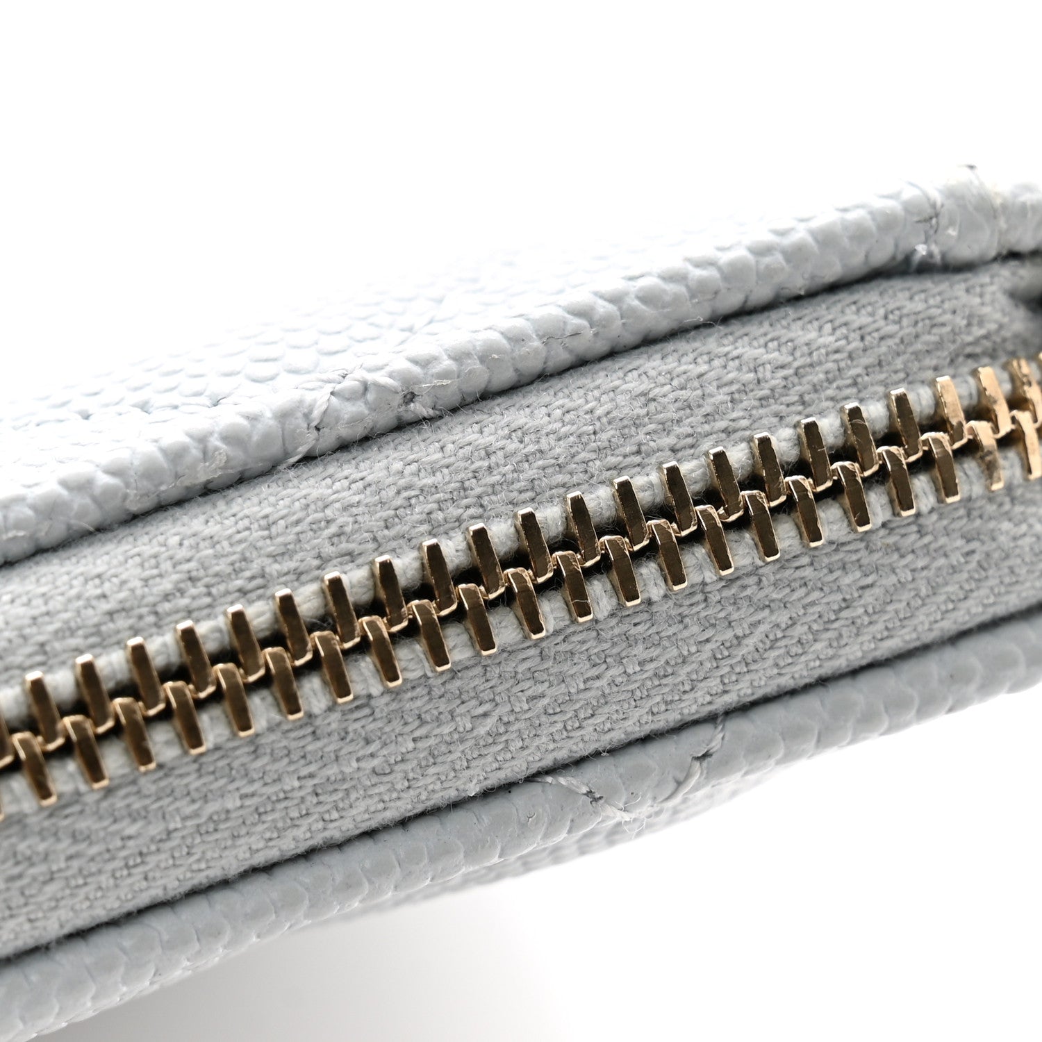 Chanel Caviar Quilted CC Zip Around Card Holder Grey 10 of 11