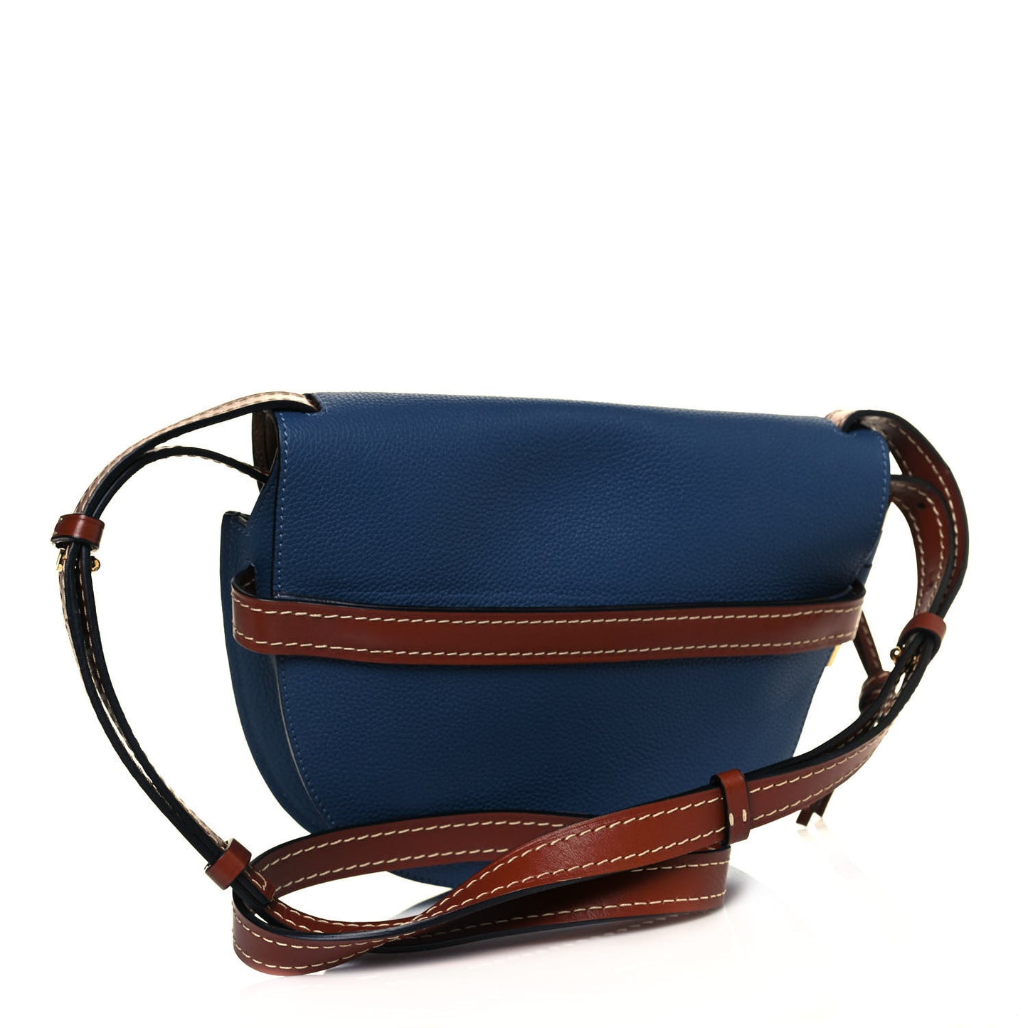 Grained Calfskin Small Gate Crossbody Bag Varsity Pecan