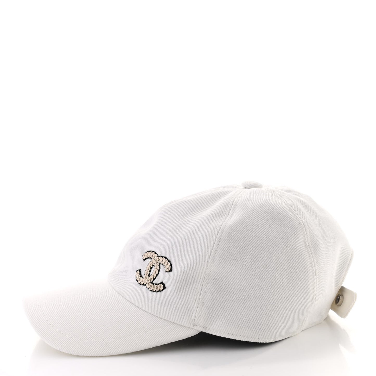 Cotton Sequin CC Cap Hat Ivory