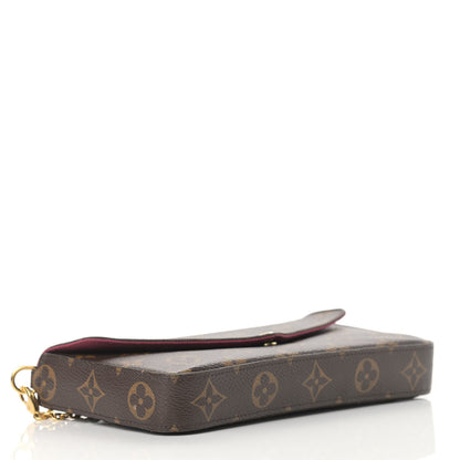 Louis Vuitton Monogram Pochette Felicie Chain Wallet Fuchsia 5 of 18