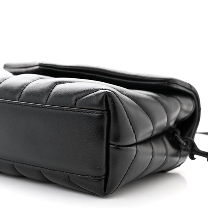 Saint Laurent Calfskin Y Quilted Monogram Monochrome Toy Loulou Crossbody Bag Black 10 of 11
