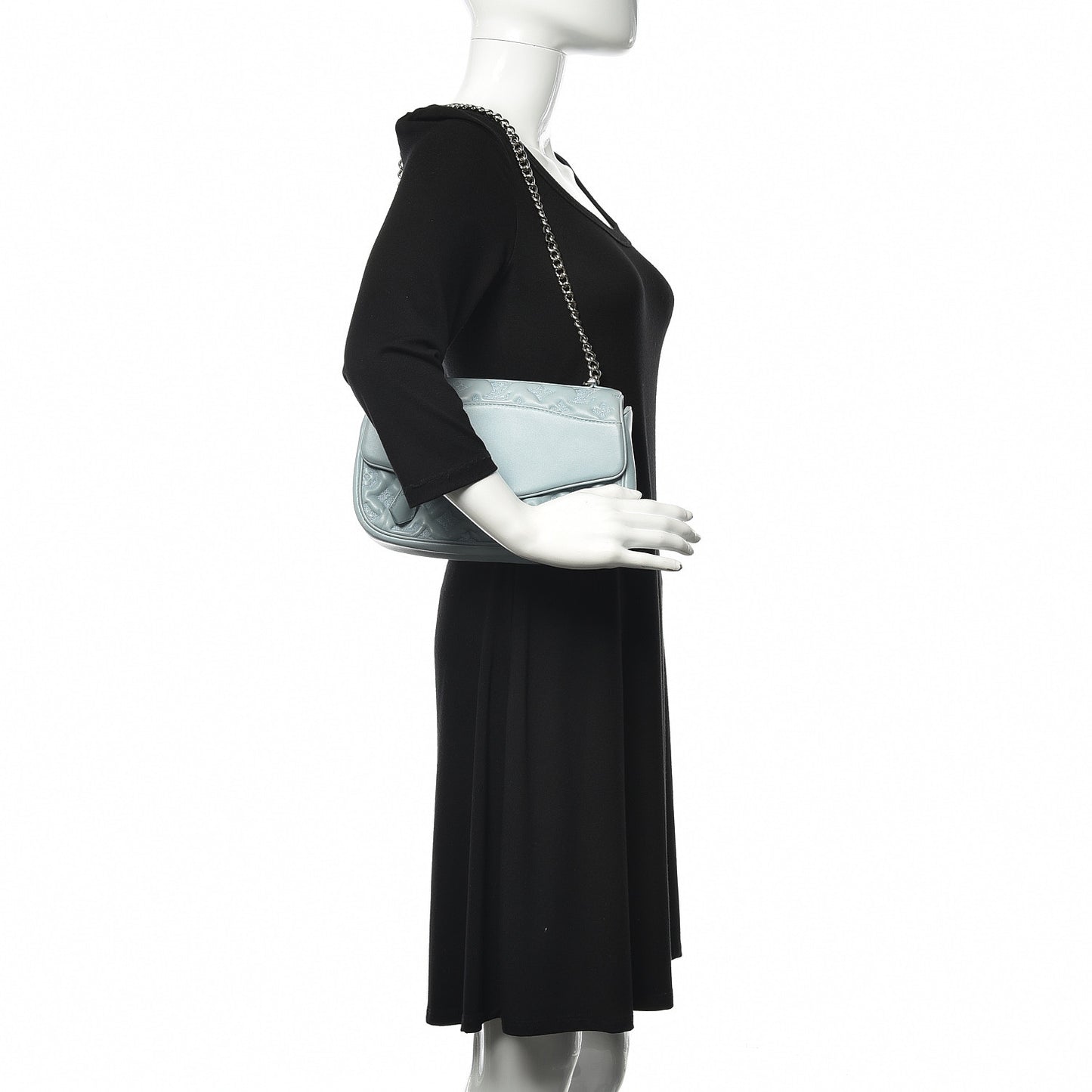 Lambskin Mama Broderie Pochette Blue
