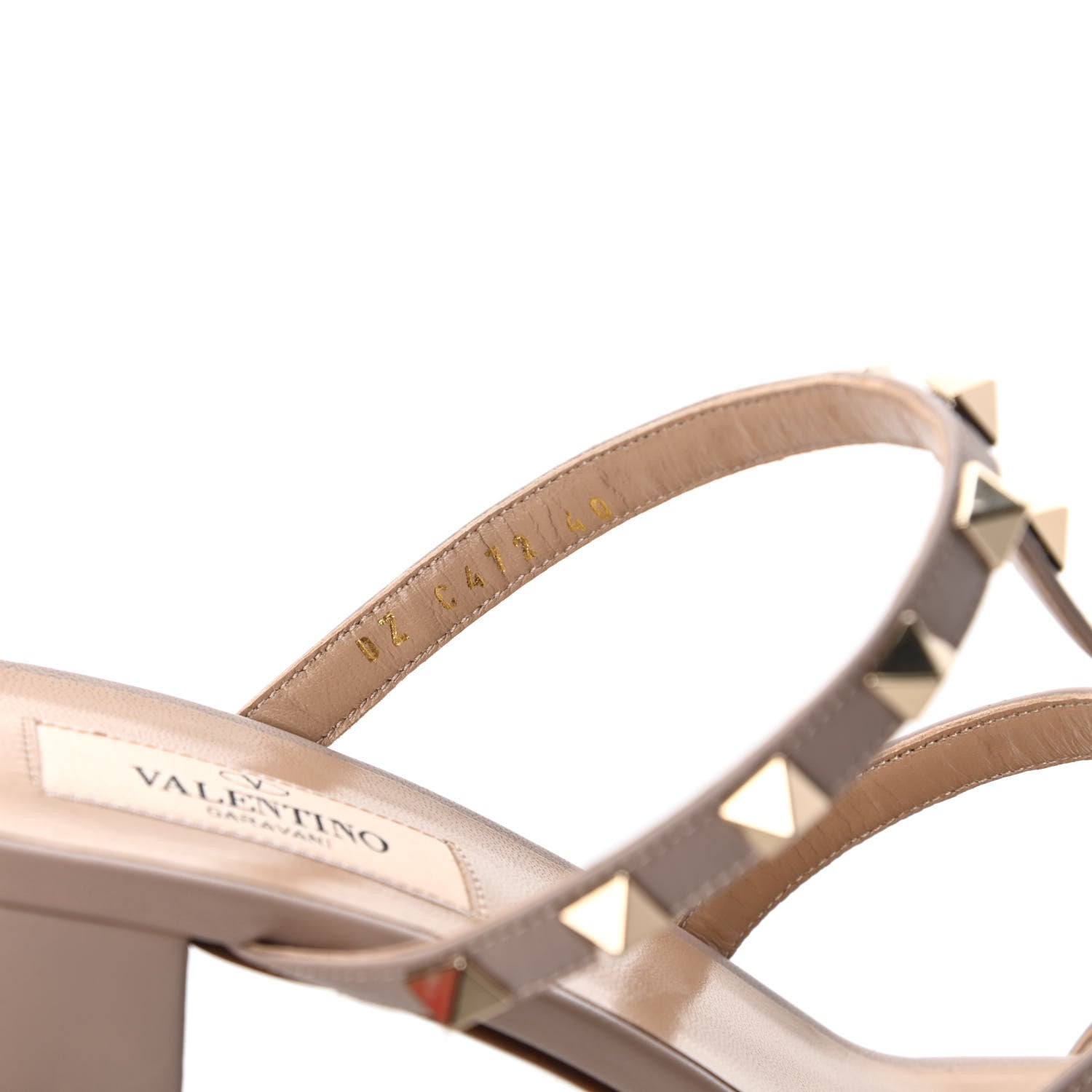 Valentino Garavani Calfskin Rockstud Caged Slide Sandals 40 Poudre 8 of 10