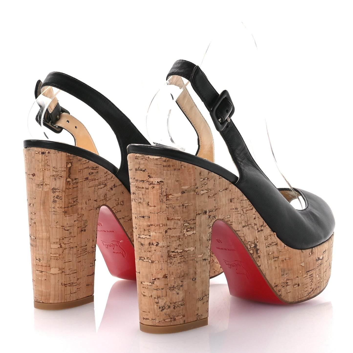 Calfskin Cork Dona Anna 120 Wedges 40 Black Natural