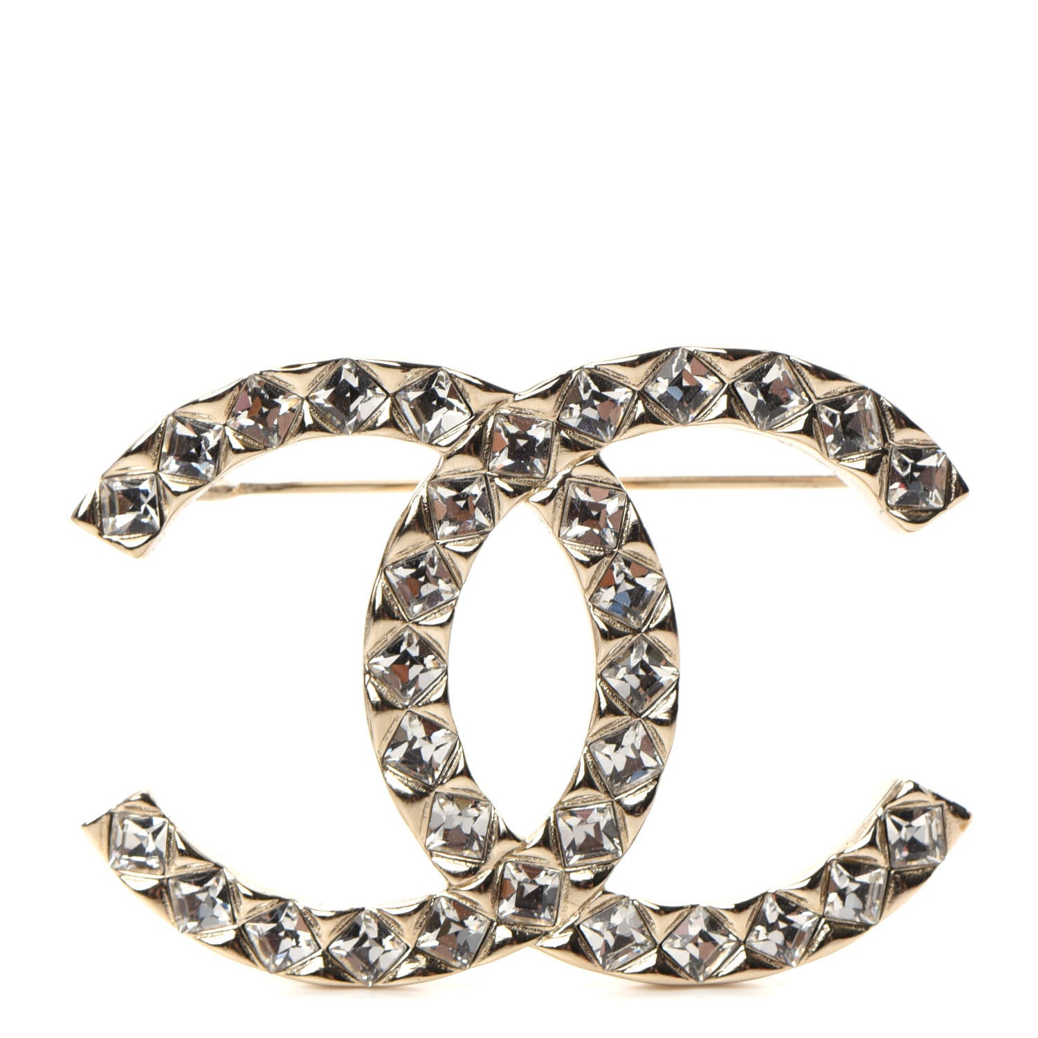 Chanel Baguette Crystal High Society CC Brooch Gold 1 of 6