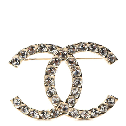 Chanel Baguette Crystal High Society CC Brooch Gold 1 of 6
