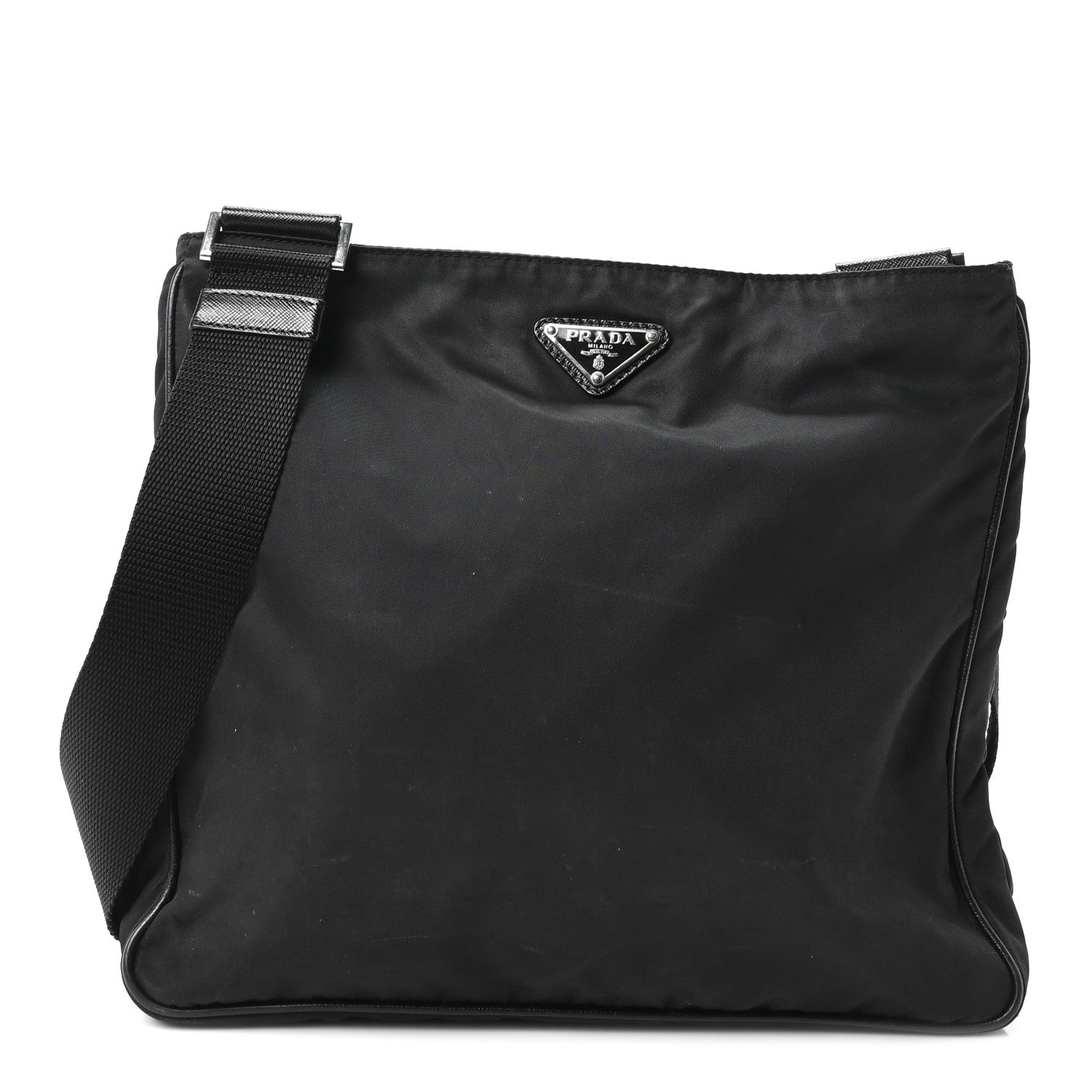 Prada Tessuto Nylon Saffiano Small Crossbody Bag Black 1 of 10