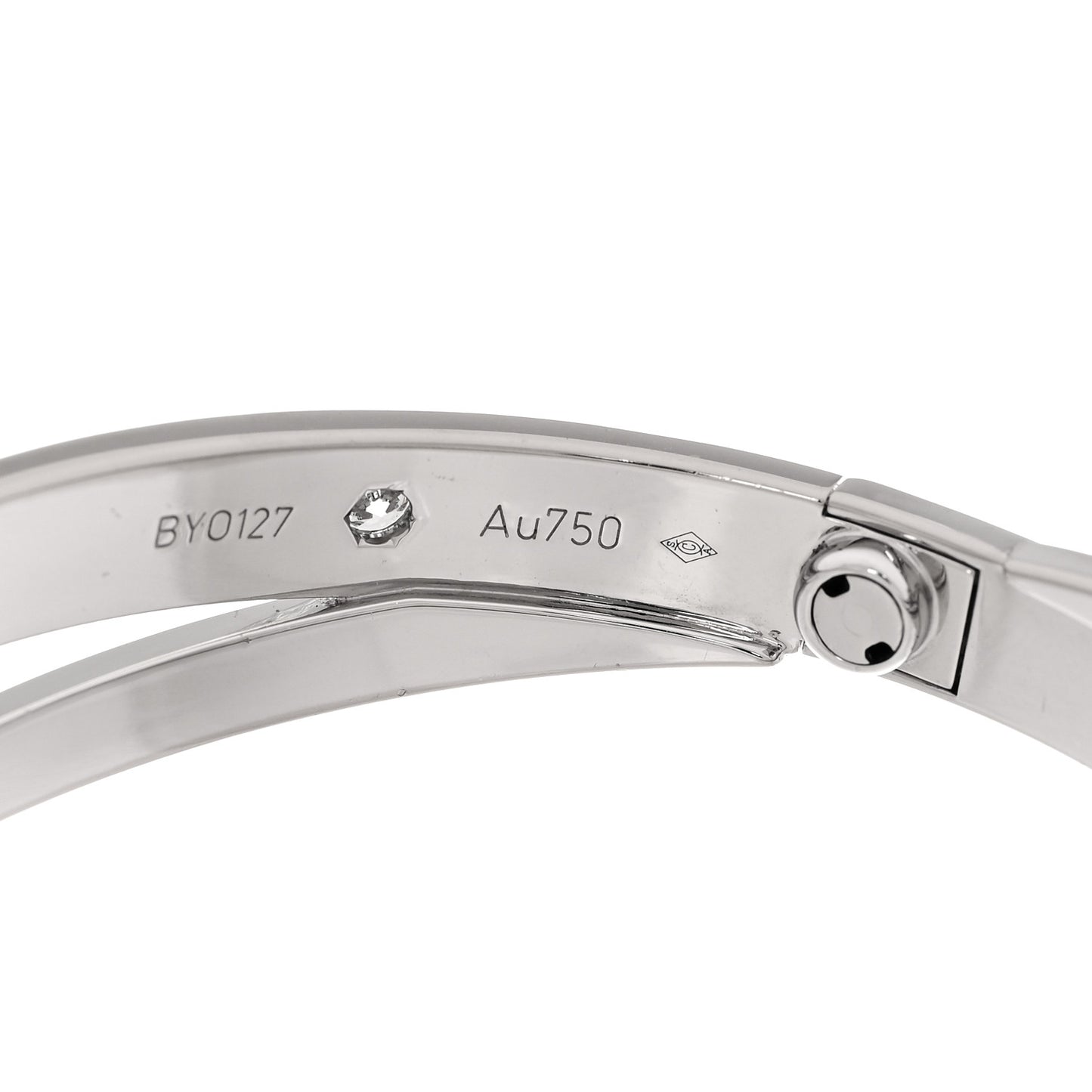 18K White Gold 12 Diamond Double LOVE Bracelet 19