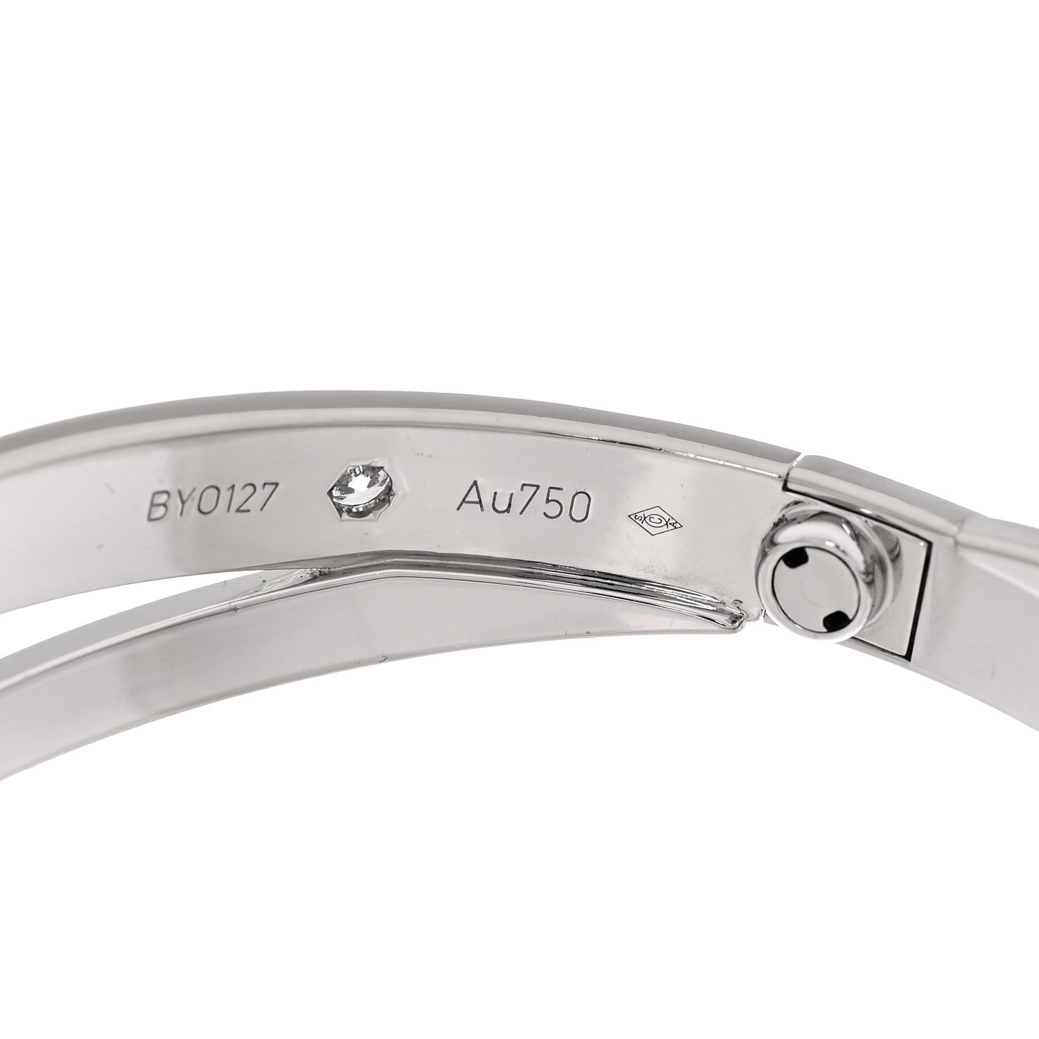 Cartier 18K White Gold 12 Diamond Double LOVE Bracelet 19 6 of 10