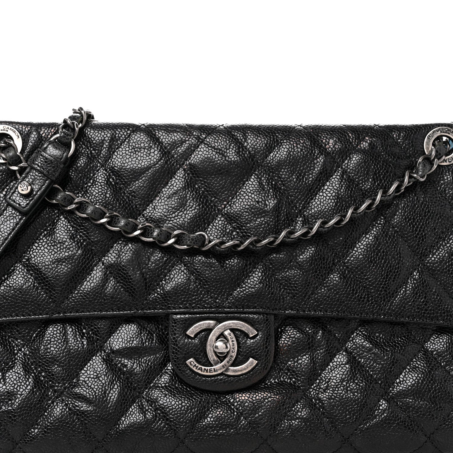 Chanel Crumpled Grained Calfskin Jumbo CC Crave Flap Black 8 of 12