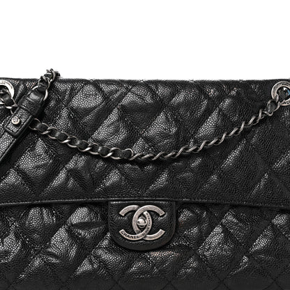 Chanel Crumpled Grained Calfskin Jumbo CC Crave Flap Black 8 of 12