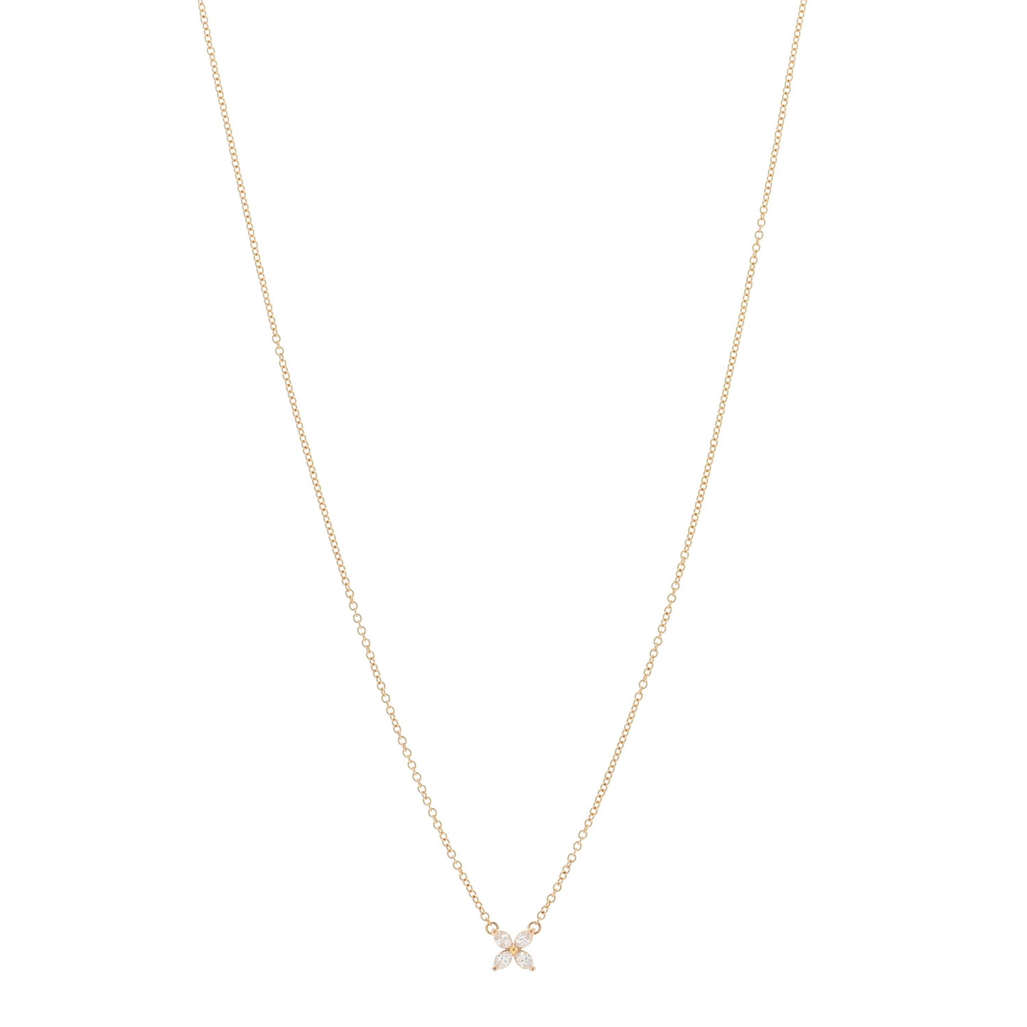 18K Rose Gold Diamond Mini Victoria Necklace