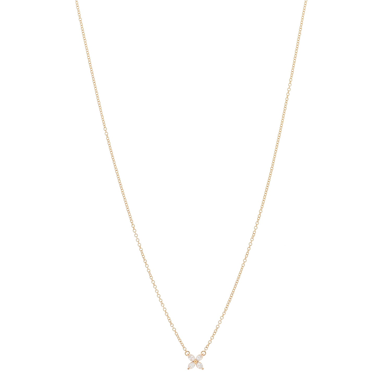 Tiffany 18K Rose Gold Diamond Mini Victoria Necklace 1 of 5