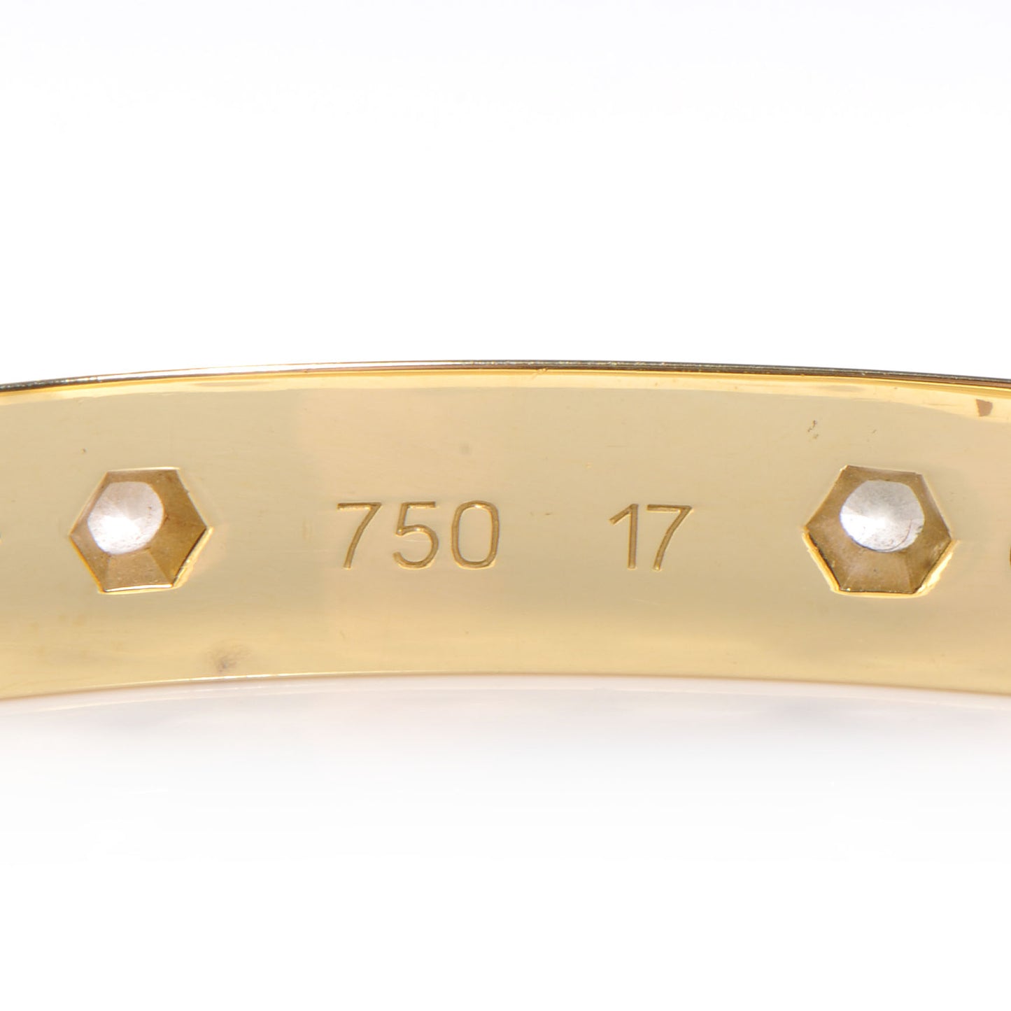 18K Yellow Gold 10 Diamond LOVE Bracelet 17