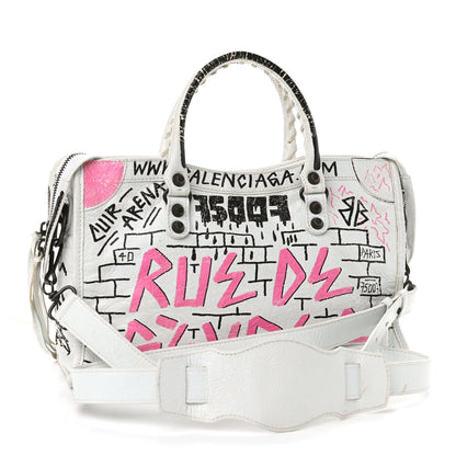 Balenciaga Agneau Graffiti All Over Classic Hardware S City White Multicolor 3 of 9