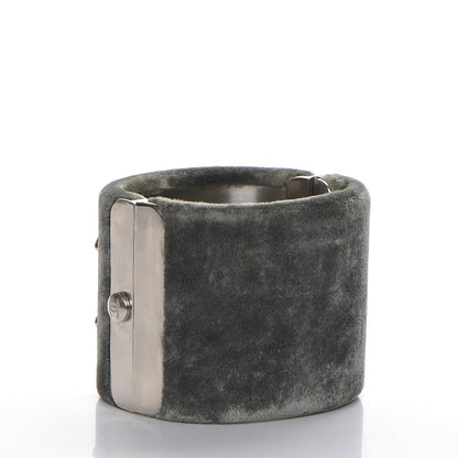 Chanel Velvet CC Cuff Silver Grey 3 of 6