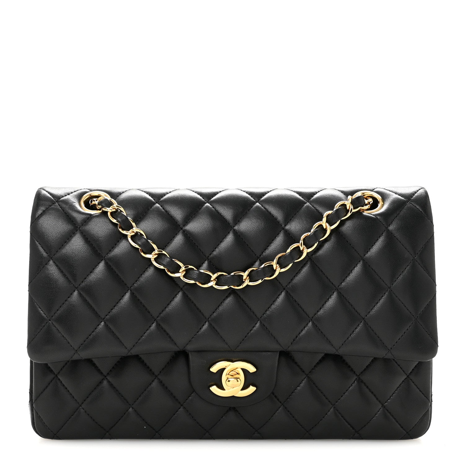Chanel Lambskin Quilted Medium Double Flap Black 1 of 13