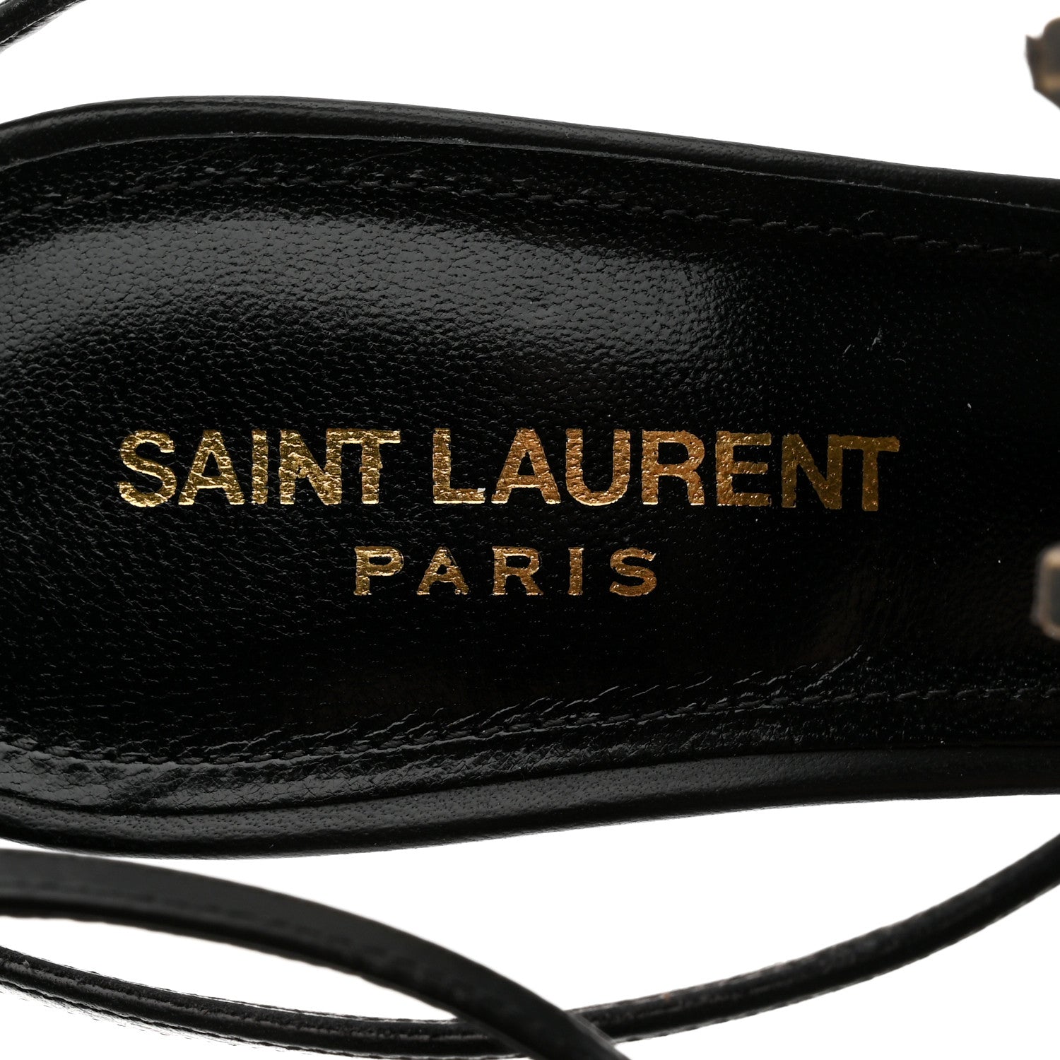 Saint Laurent Calfskin Cassandra 110 Sandals 37.5 Black 7 of 8