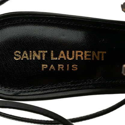 Saint Laurent Calfskin Cassandra 110 Sandals 37.5 Black 7 of 8