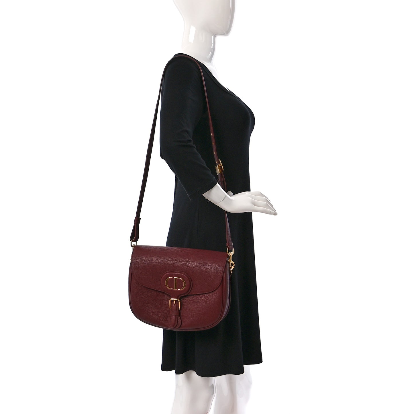 Grained Calfskin Large Bobby Flap Red Bricks