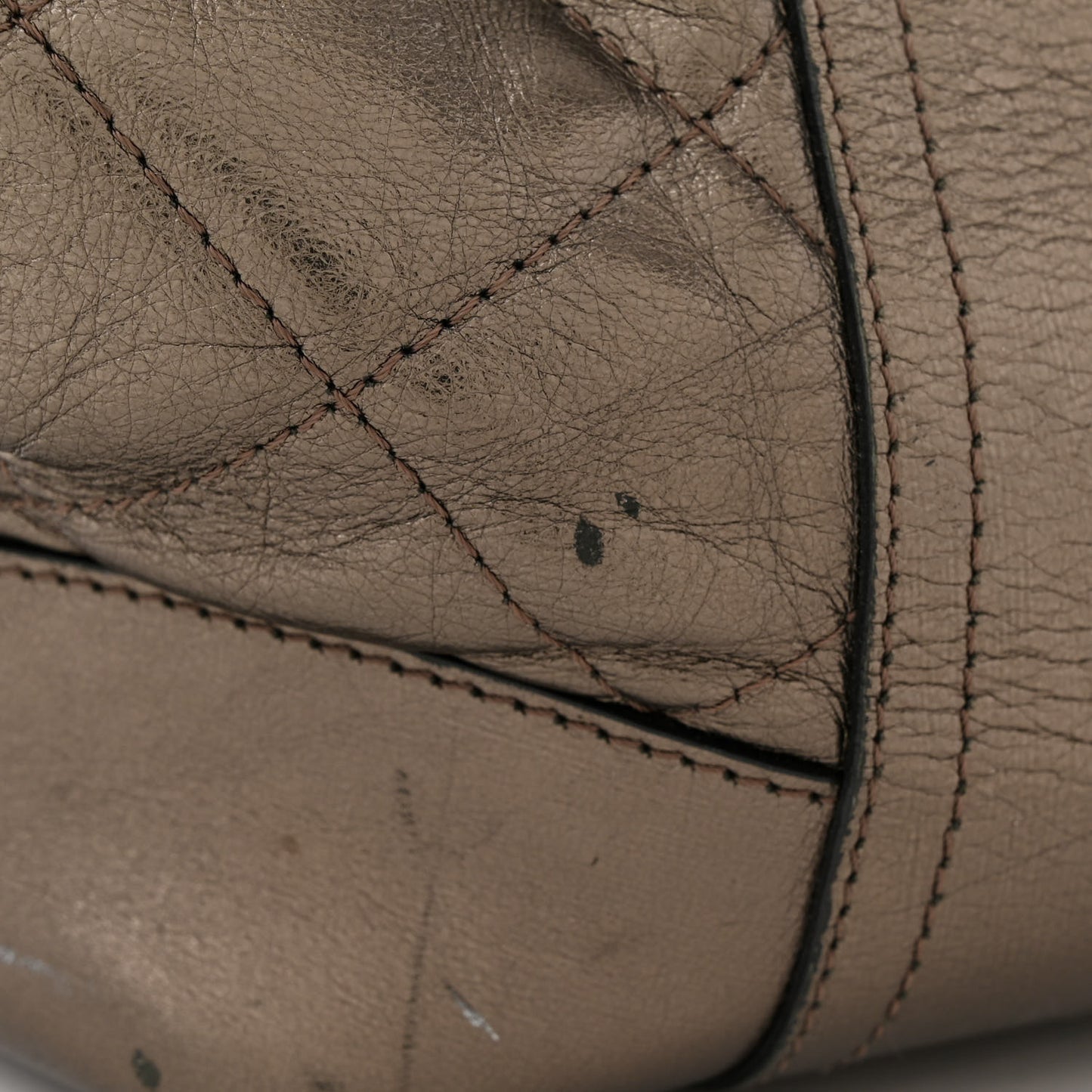 Calfskin Quilted Beaton Gunmetal