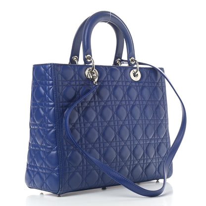 Christian Dior Lambskin Cannage Large Lady Dior Blue 2 of 9