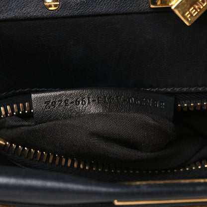 Fendi Shearling Nappa Macro FF 1974 Medium Peekaboo Iconic Satchel Tobacco Black 6 of 8