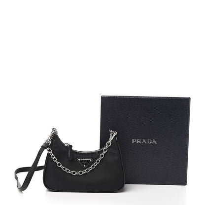 Prada Tessuto Nylon Mini Re-Edition 2000 Shoulder Bag Black 9 of 9